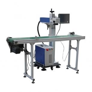 Flying Online Fiber Laser Marking Machine with Conveyer Table